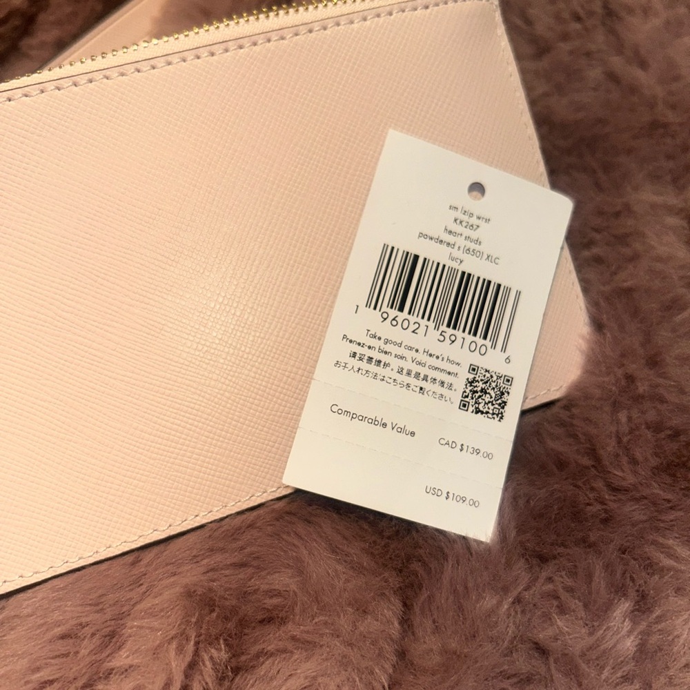 Kate Spade Cream Wristlet with Heart Accents - Picture 3 of 5